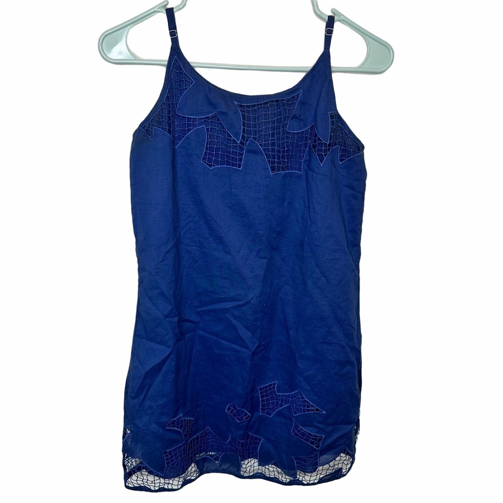 Alice + Olivia Lace Trim Blue Tunic Size Small